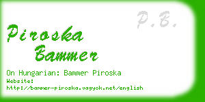 piroska bammer business card